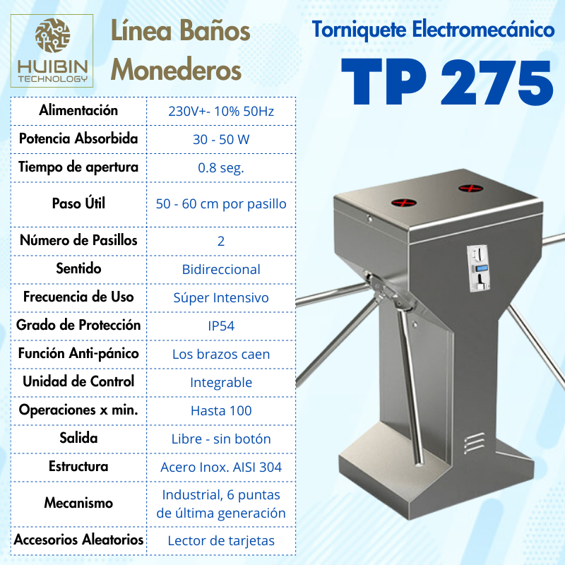 torniquete peatonal para baños públicos